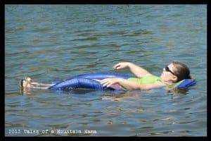 A bit of an unflattering photo, but it shows you how it looks in the water!