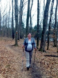 Amy hiking at 39 Weeks Pregnant