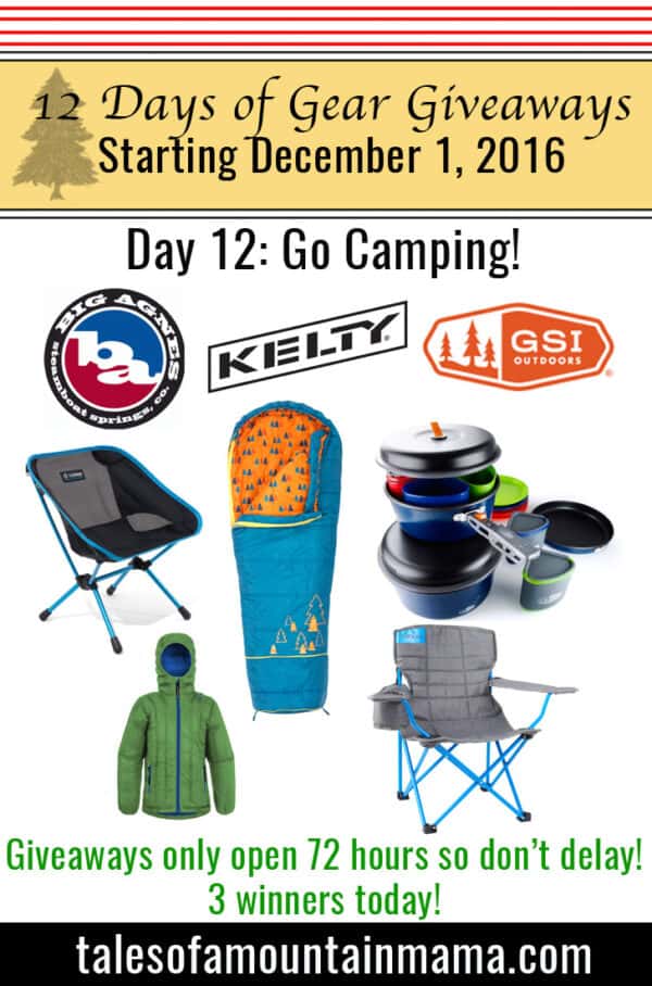 12 Days of Gear Giveaways Day 12 Go Camping! Tales of a Mountain Mama