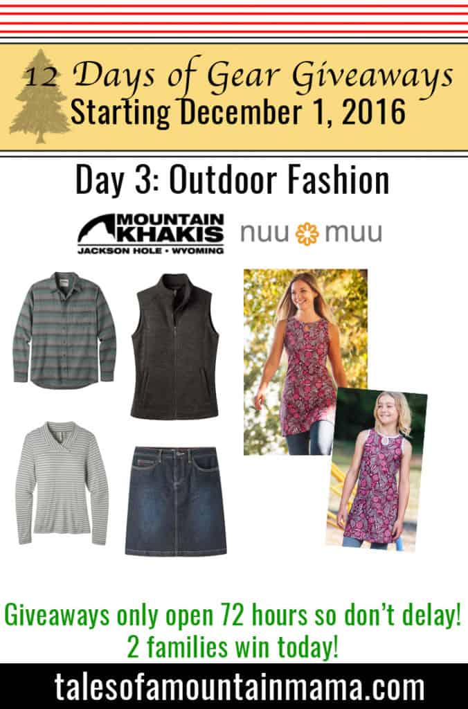 12 Days of Gear Giveaways Day 3 Outdoor Fashion Tales of a Mountain Mama