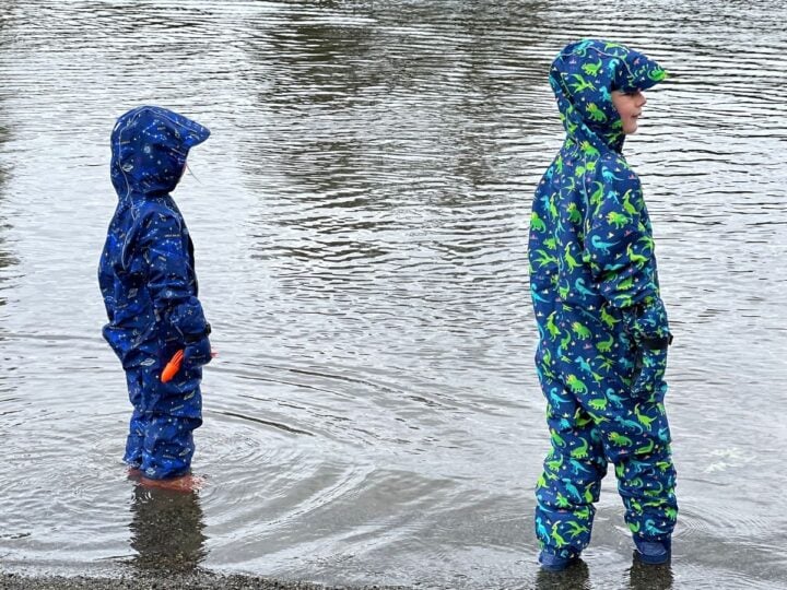 Outdoor Waders with Rain Boots, Children's Waterproof Pants, PVC +