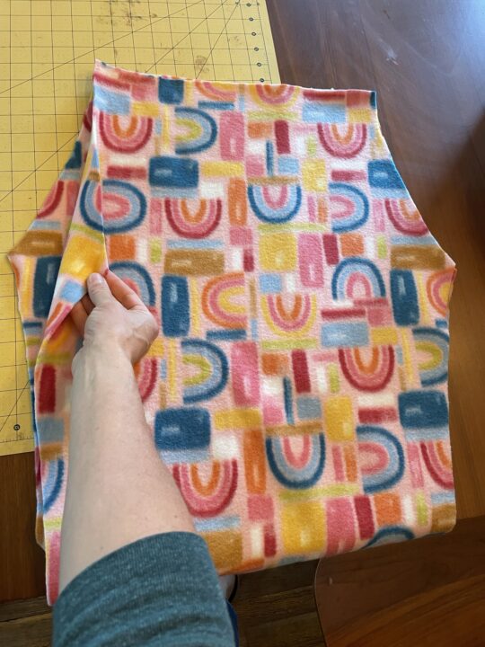 with right sides together sew the curved edges