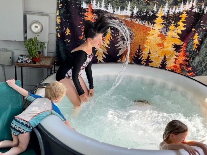 Kids playing in the tub