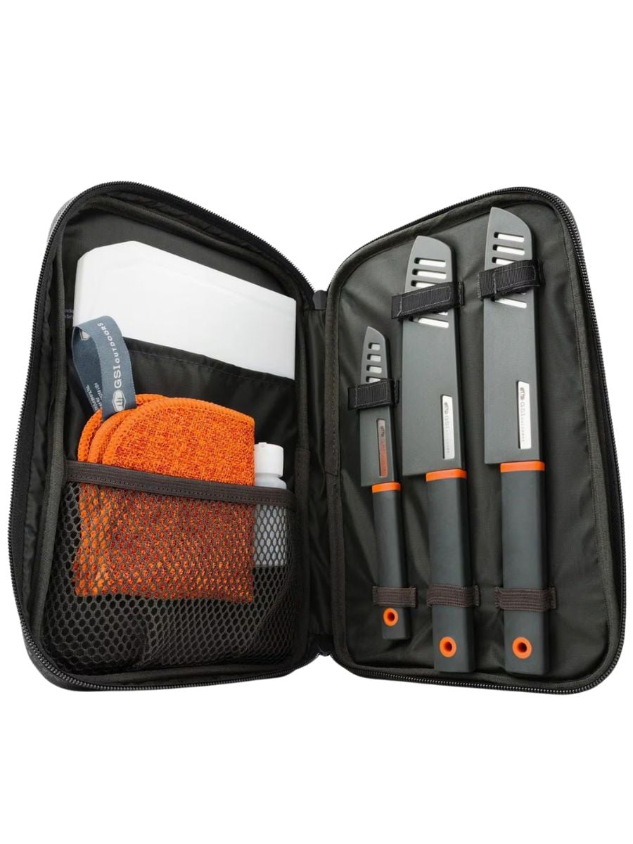 Carry case with knives, cutting board