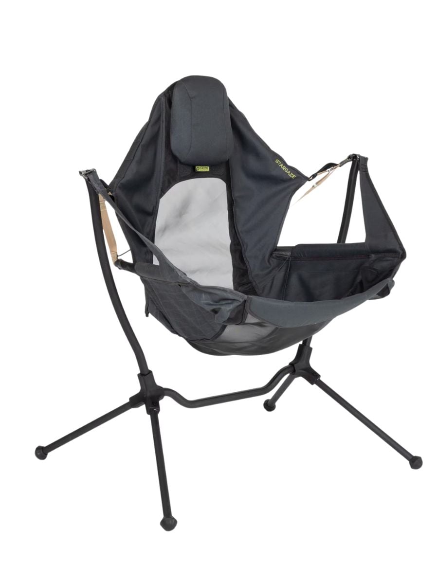 Black and grey swinging chair