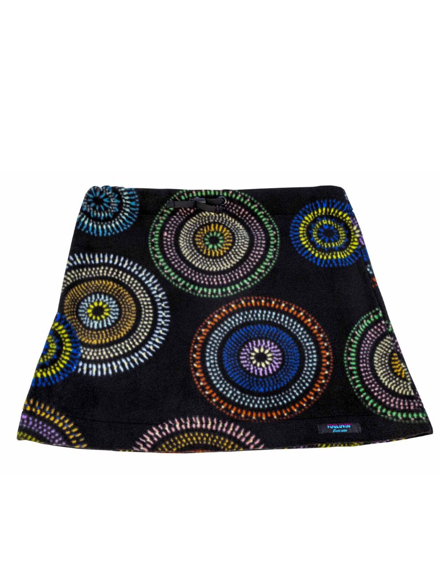 A stock image of a black skirt with spirals