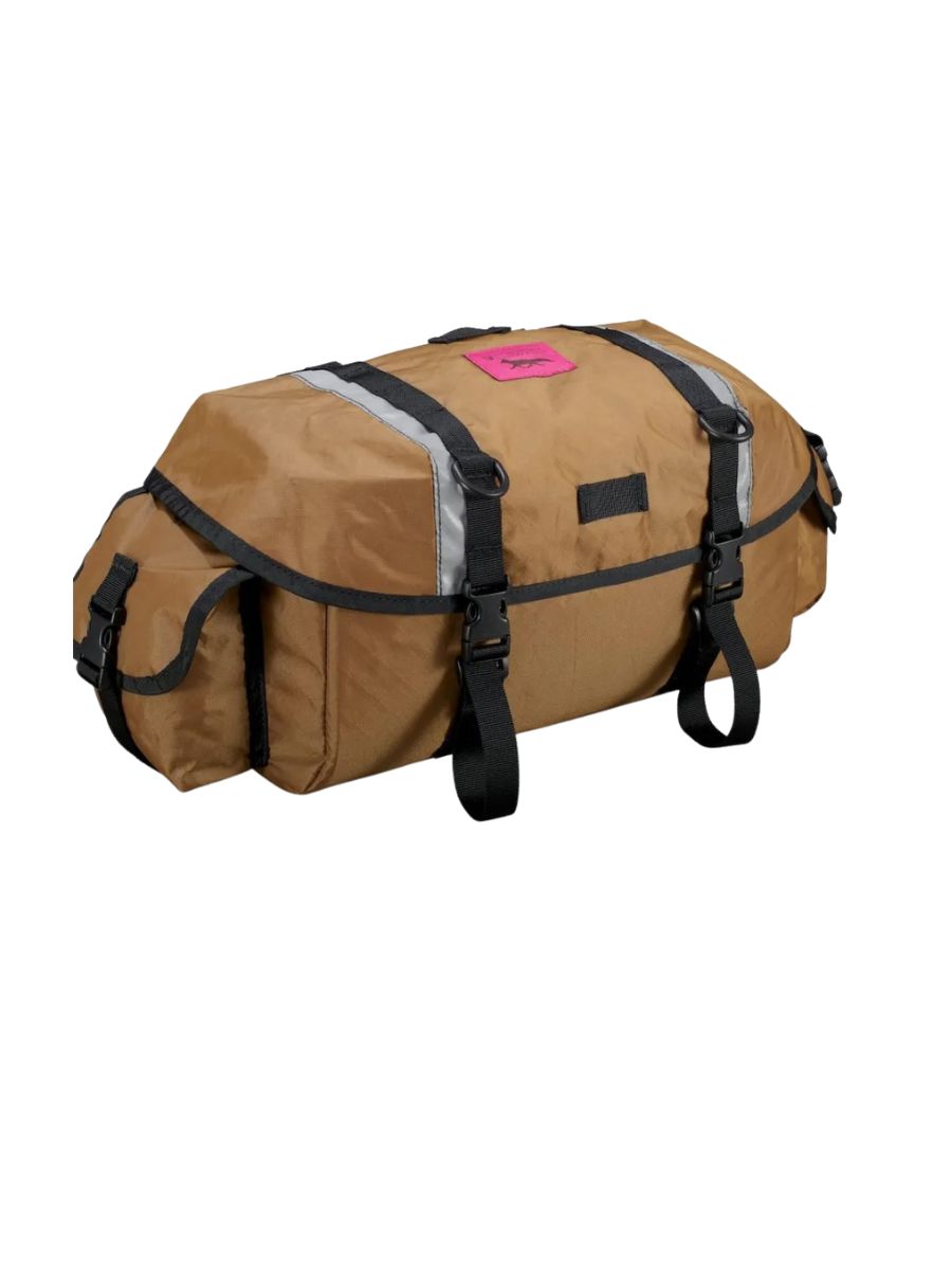 A stock. image of a tan-colored bike bag