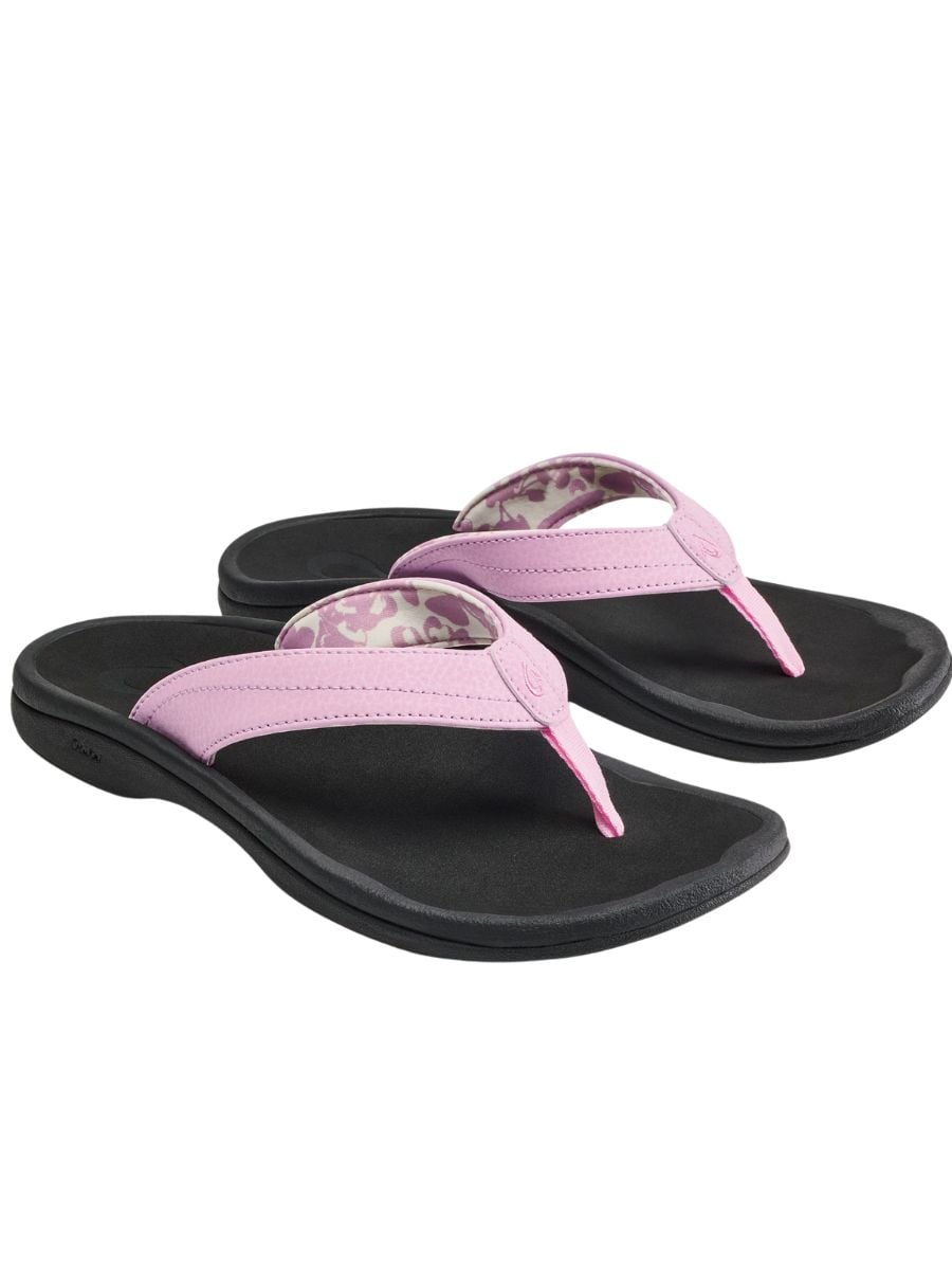 Black and pink flip flops