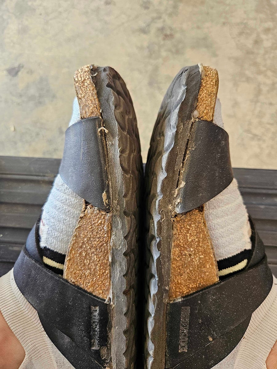 Resoled women's Birkenstock sandals.
