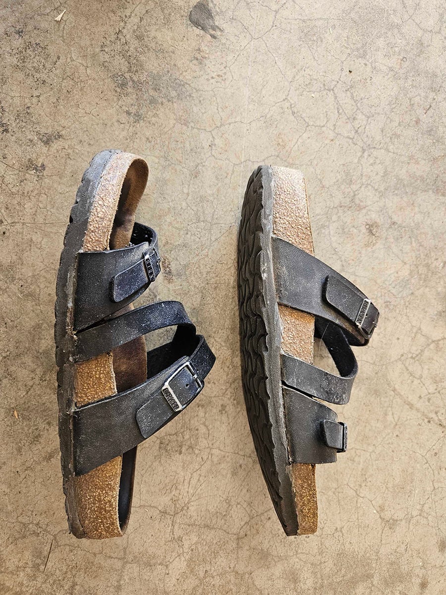 Resoled women's Birkenstock sandals.